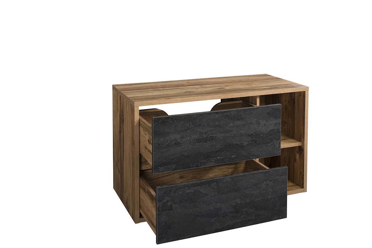 commad - Hampton 824-100BL FSC Tmavý Betón kúpeľňová skrinka